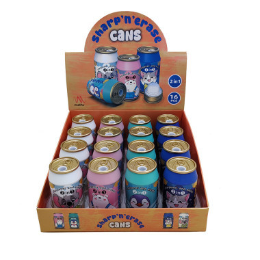 Ξύστρα με γόμα Cans –...