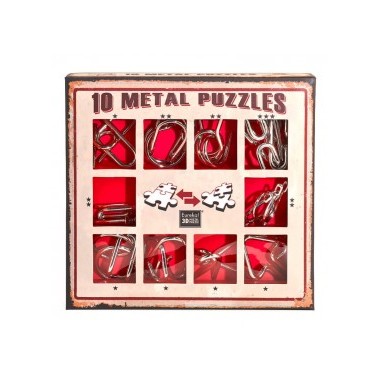 10 Metal Puzzles  Red Set