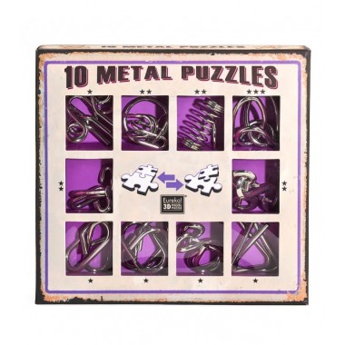 10 Metal Puzzles  Purple Set