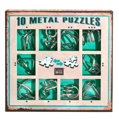 10 Metal Puzzles  Green Set