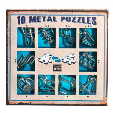 10 Metal Puzzles  Blue Set