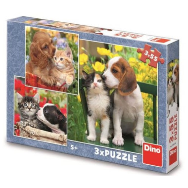 Puzzle Φίλοι Σκύλος & Γάτα...