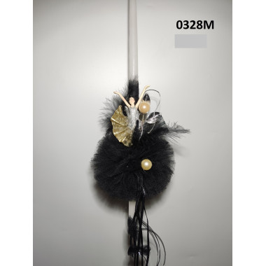 Λαμπάδα μαύρη τούλι τρούφα...