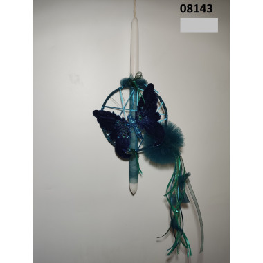 Λαμπάδα  πεταλούδα μπλέ σε...